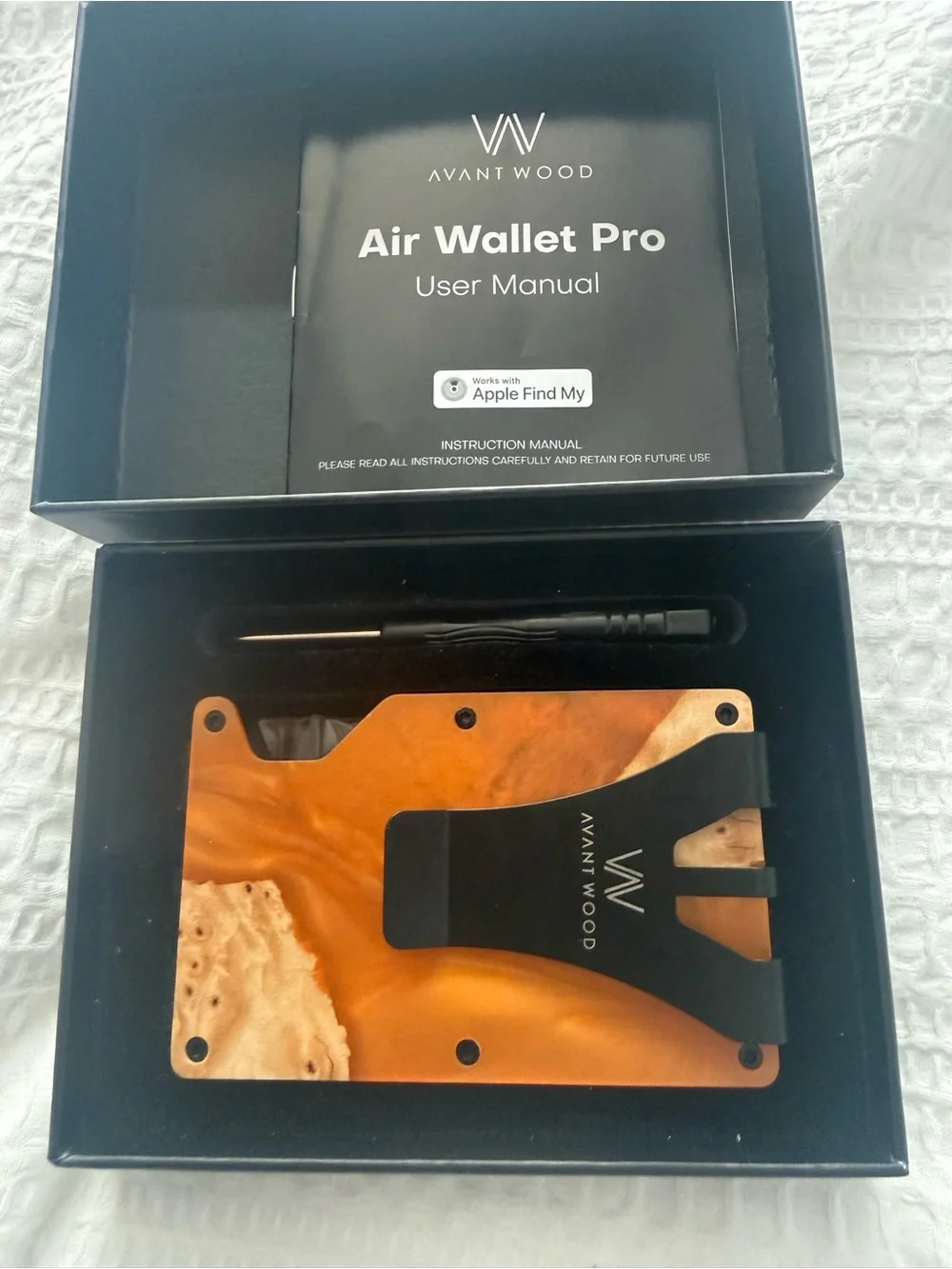 Air Wallet Pro Card & Key Holder in Wood Orange